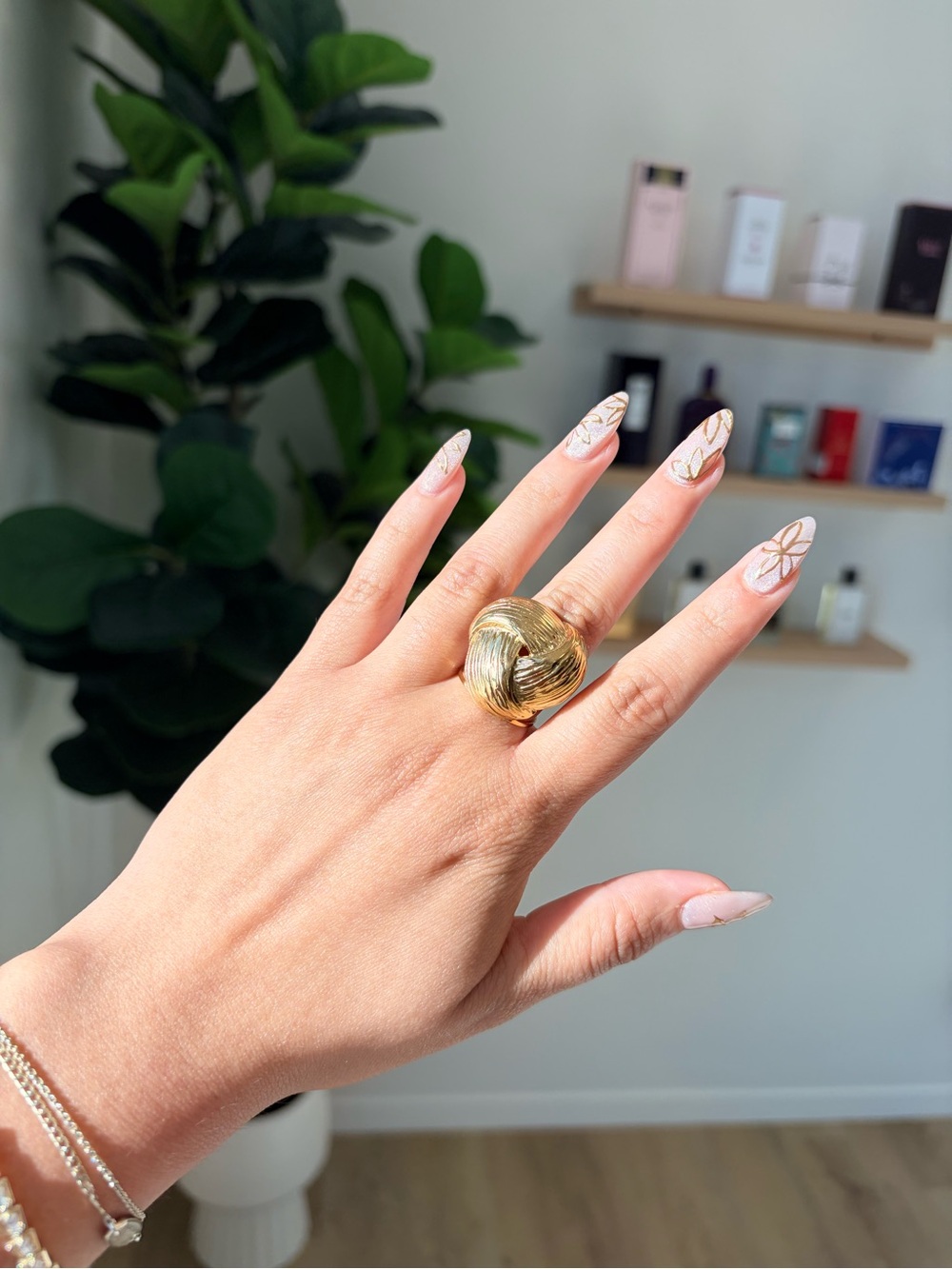 Bold Gold Twist Statement Ring - Women's Fashion Jewelry